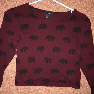 Elephant pint crop top